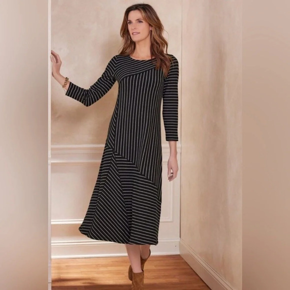 Soft Surroundings Striped Maxi Ryley Dress - Picture 1 of 13